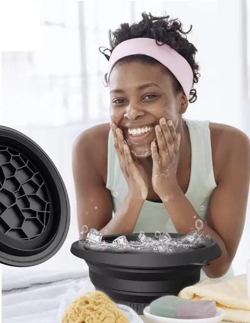 Livineasy Foldable Face Ice Bath Bowl | Portable Silicone Ice Dipping Basin for Puffiness Relief & Cold-Therapy Facial Spa